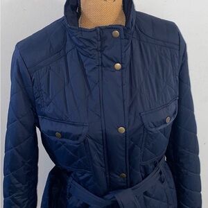 GAP Navy Quilted Jacket with Belt size L